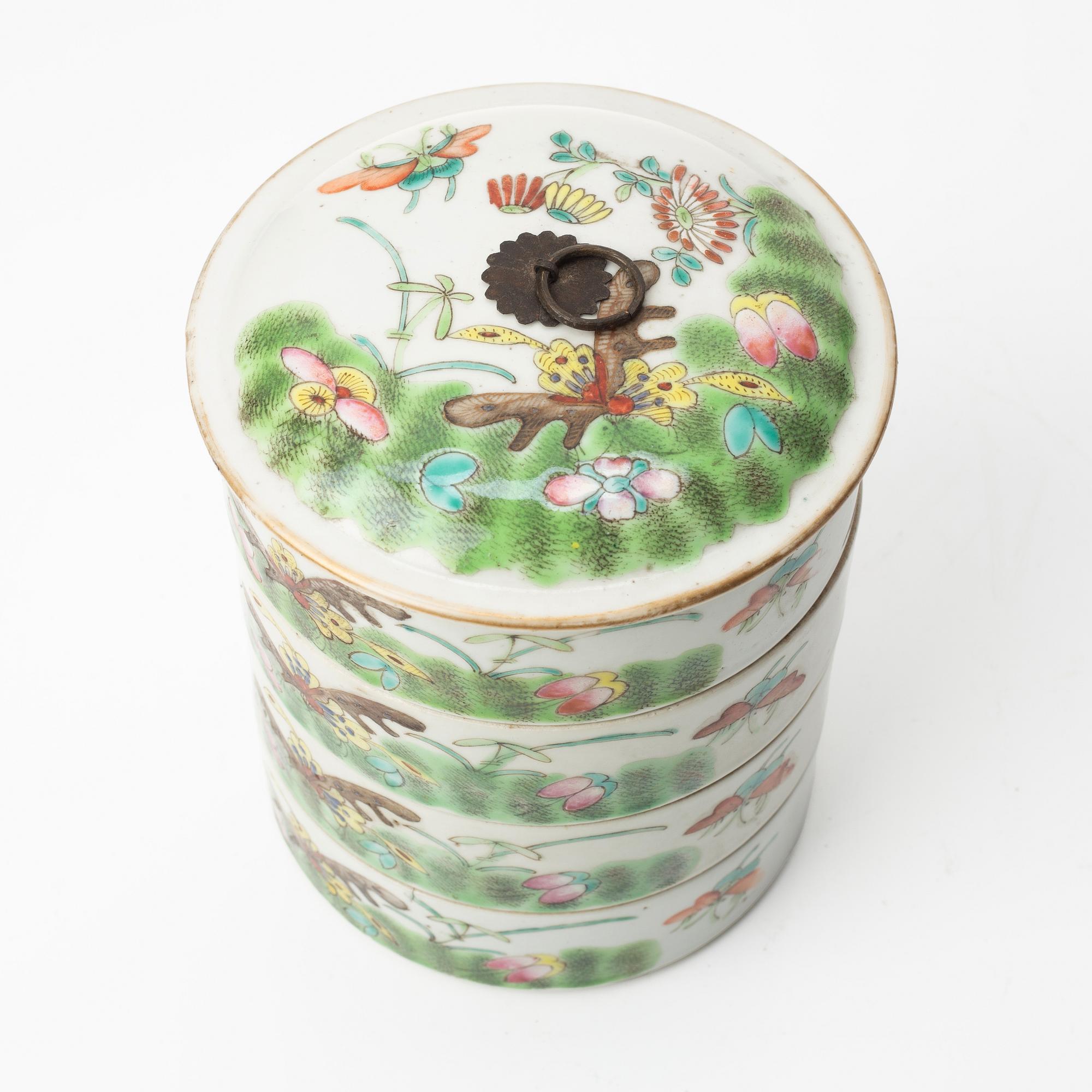 Matlåda, porslin, Kina, sen Qingdynasti/omkring år 1900.