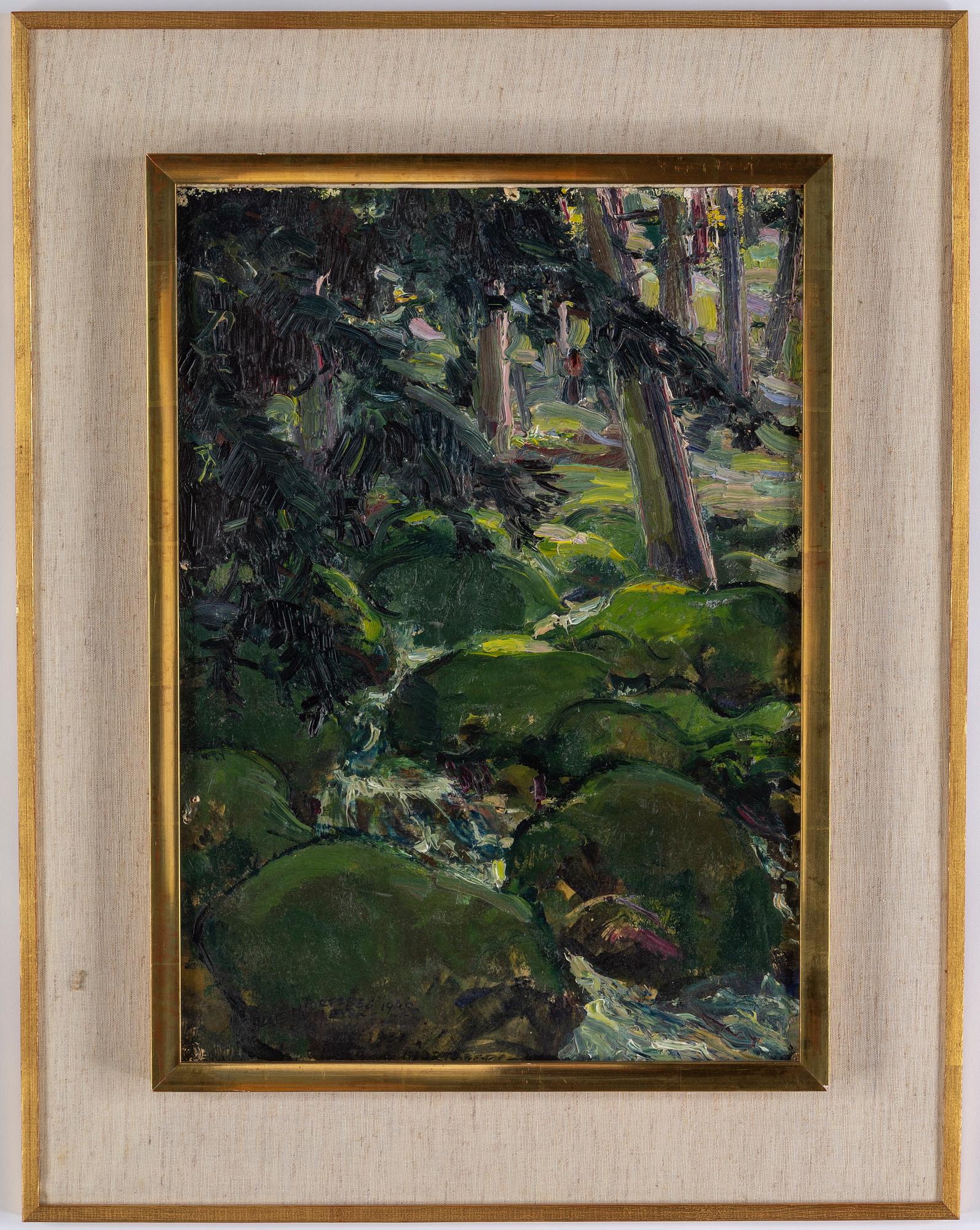 OLLE HJORTZBERG, oil on paper-panepl, signed and dated 1931, 1946.