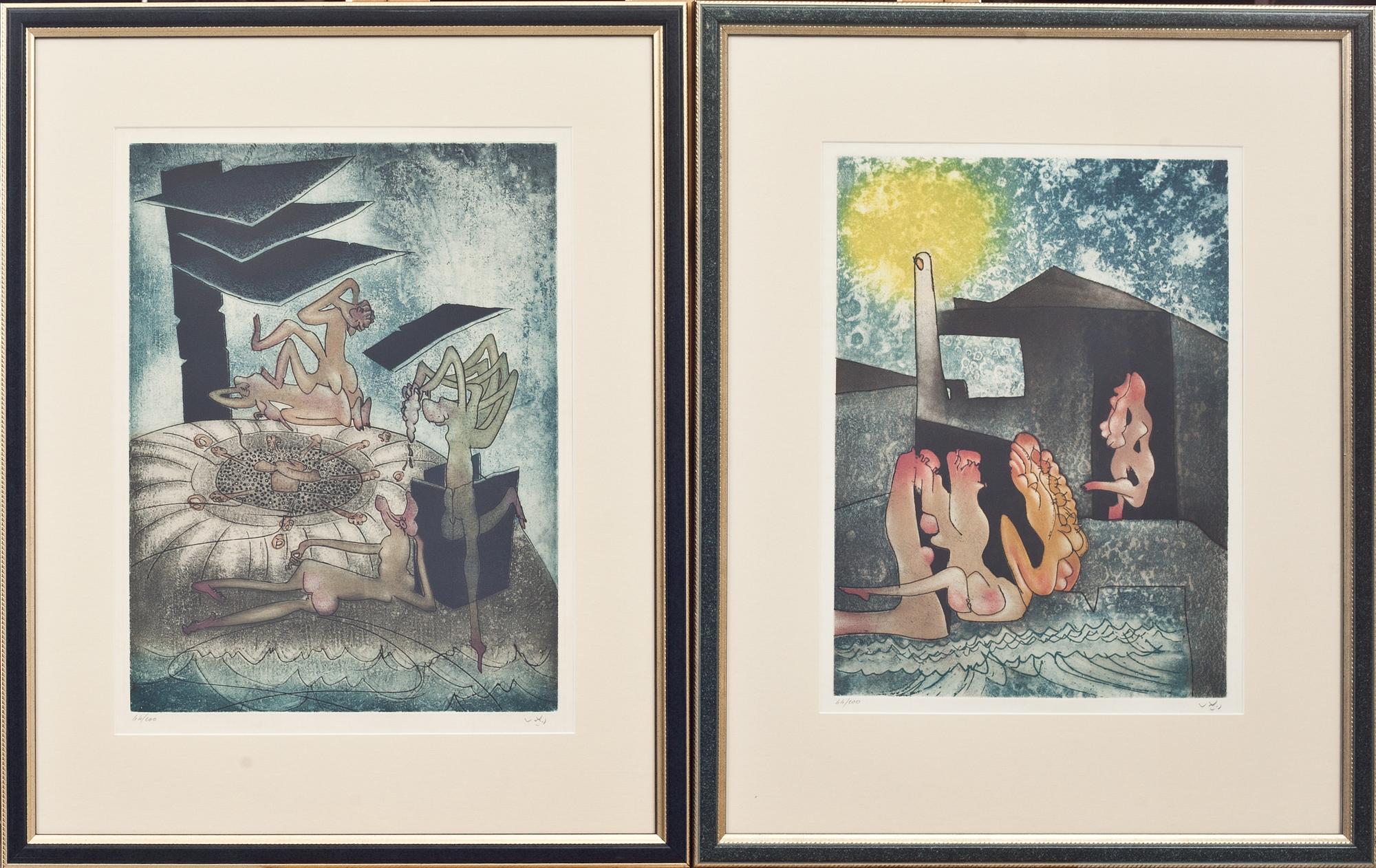 ROBERTO MATTA, 8 st, etsning & färgakvatint, signerade o numrerade 44/100.