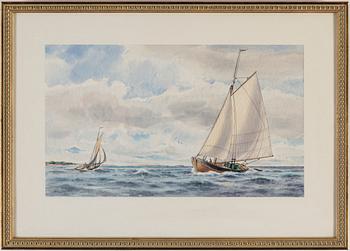 OKÄND KONSTNÄR, 1900-tal, akvareller, 5 st, signerade MHägg.