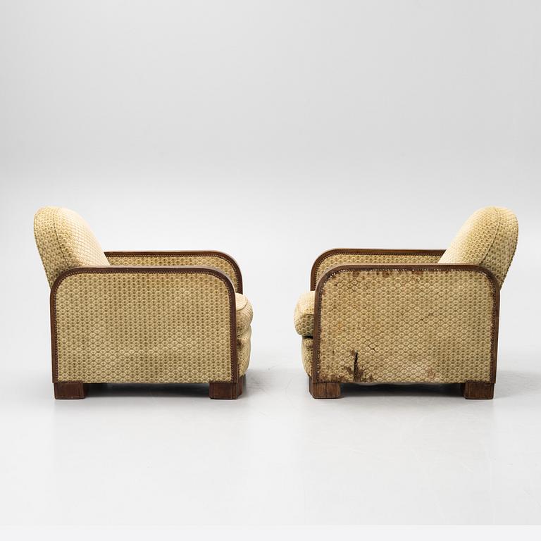 A pair of Art Déco armchairs, 1920's/30's.