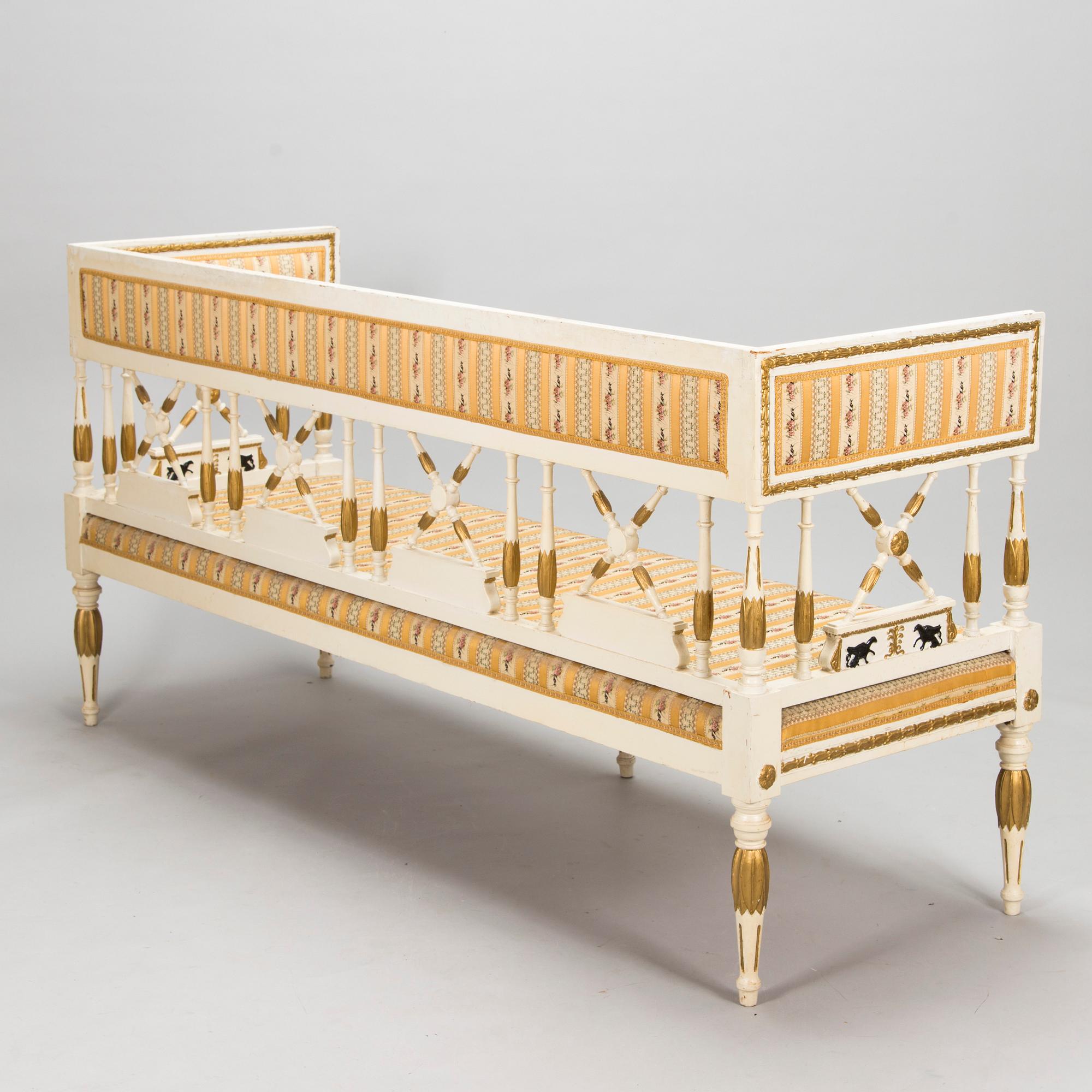 A late Gustavian style sofa, late 19th century.