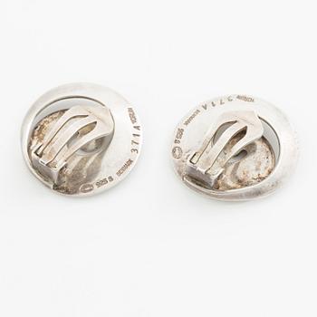 Vivianna Torun Bülow-Hübe, a pair of earrings, sterling silver, for Georg Jensen Denmark.