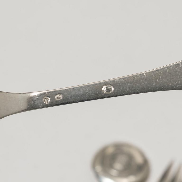 A Danish silver cutlery, model 'Christiansborg', early 20th century (40 pieces).