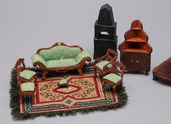 PARTI DOCKSKÅPSMÖBLER, 1800/1900-TAL.