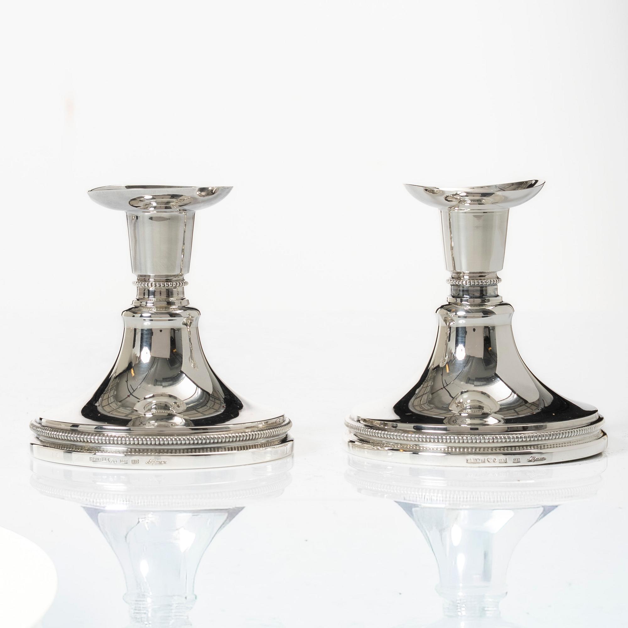 A pair of silver candlesticks, Löfman, MGAB, Uppsala, 1981.