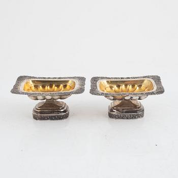 A Pair of 18th Century Silver Salt Cellars.