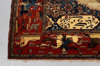 A carpet, Antique Kashan, so called Motachem, ca 197 x 143 cm.