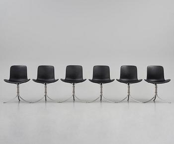 Poul Kjaerholm, a set of six "PK9" chairs, Fritz Hansen, 2020.