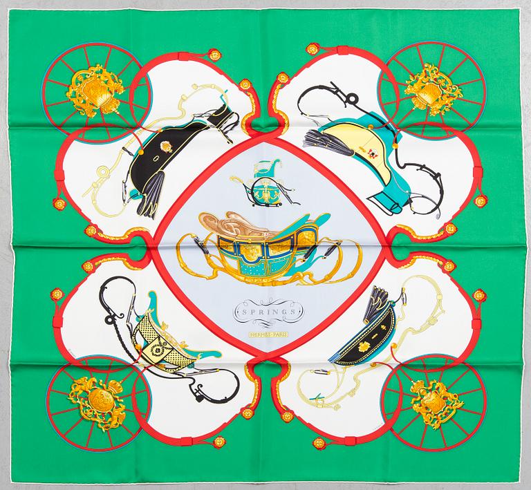 A Hermès silk scarf "Spring" design Philippe Ledoux 1974.