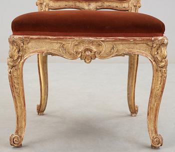 A Swedish Rococo mid 18th century chair.