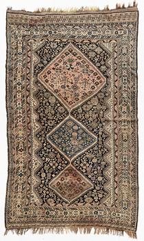 Matta, Shiraz Kashkai, antik, ca 284 x 171 cm.