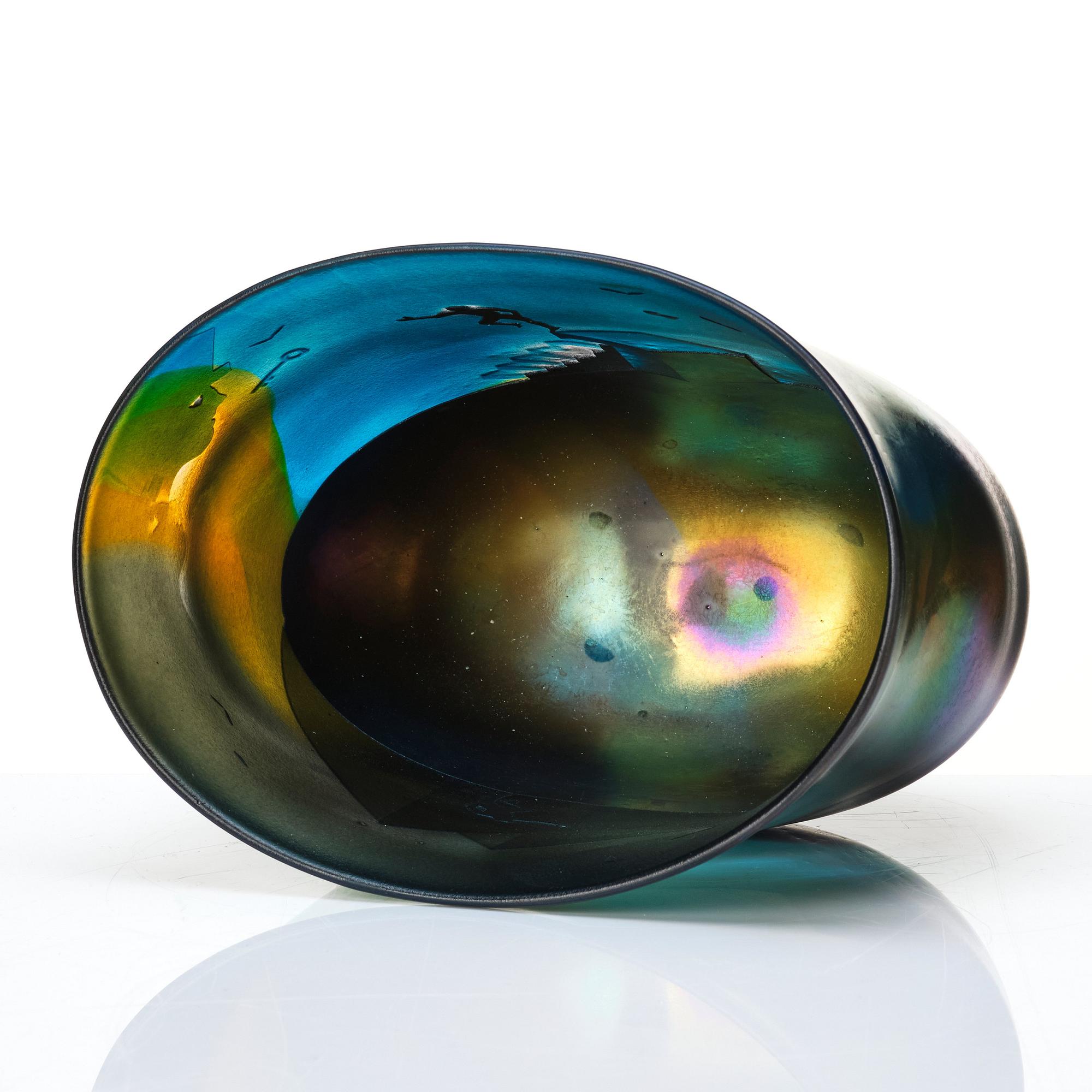 Bertil Vallien, a unique blasted glass vase, Kosta Boda, Sweden.