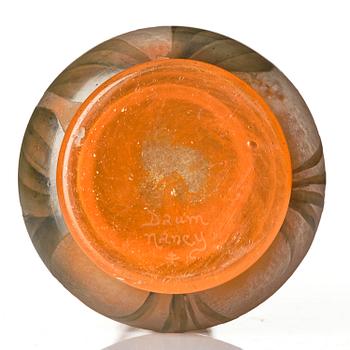 Daum Frères, a set of two Art Nouveau cameo glass vases, Nancy, France.