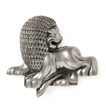 Anna Petrus, a pewter wall sculpture of a lion, Firma Svenskt Tenn, Stockholm probably 1920s-30s.