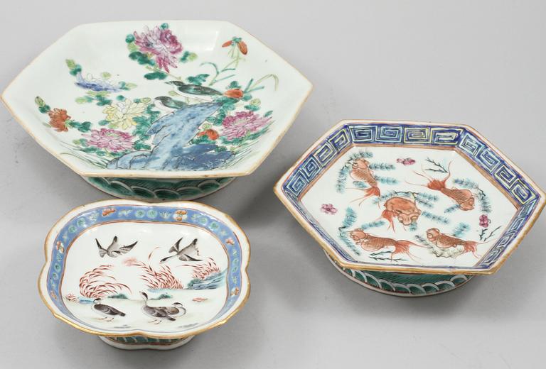 SKÅLAR, 3 st, porslin, Kina, 1800-tal.