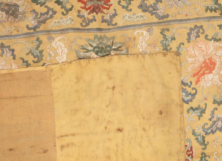 A set of four silk embroideries, Qing dynasty.