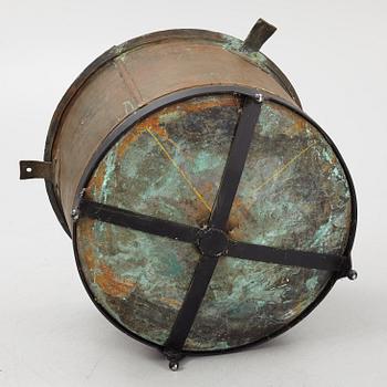 A copper barrel, 19th century.