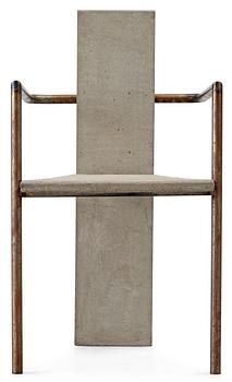 35. A Jonas Bohlin iron and cast concrete 'Concrete' armchair, by Källemo, Sweden 1981.