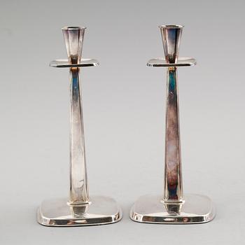LJUSSTAKAR, 1 par, silver, Göthlin, Tesi, Stockholm 1960.