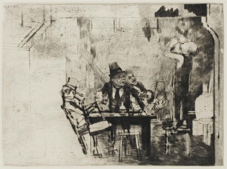 AXEL FRIDELL, torrnålsgravyr, signerad och daterad i plåten 1937.