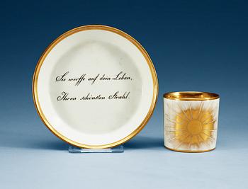 A Vienna cup and saucer, ca 1800.