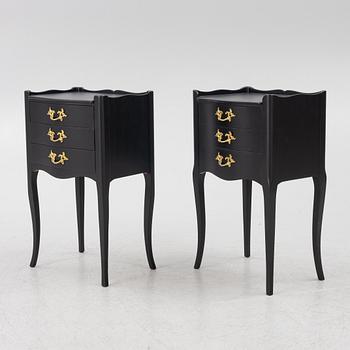A pair of Bedside tables, Rococo style, 20th century.