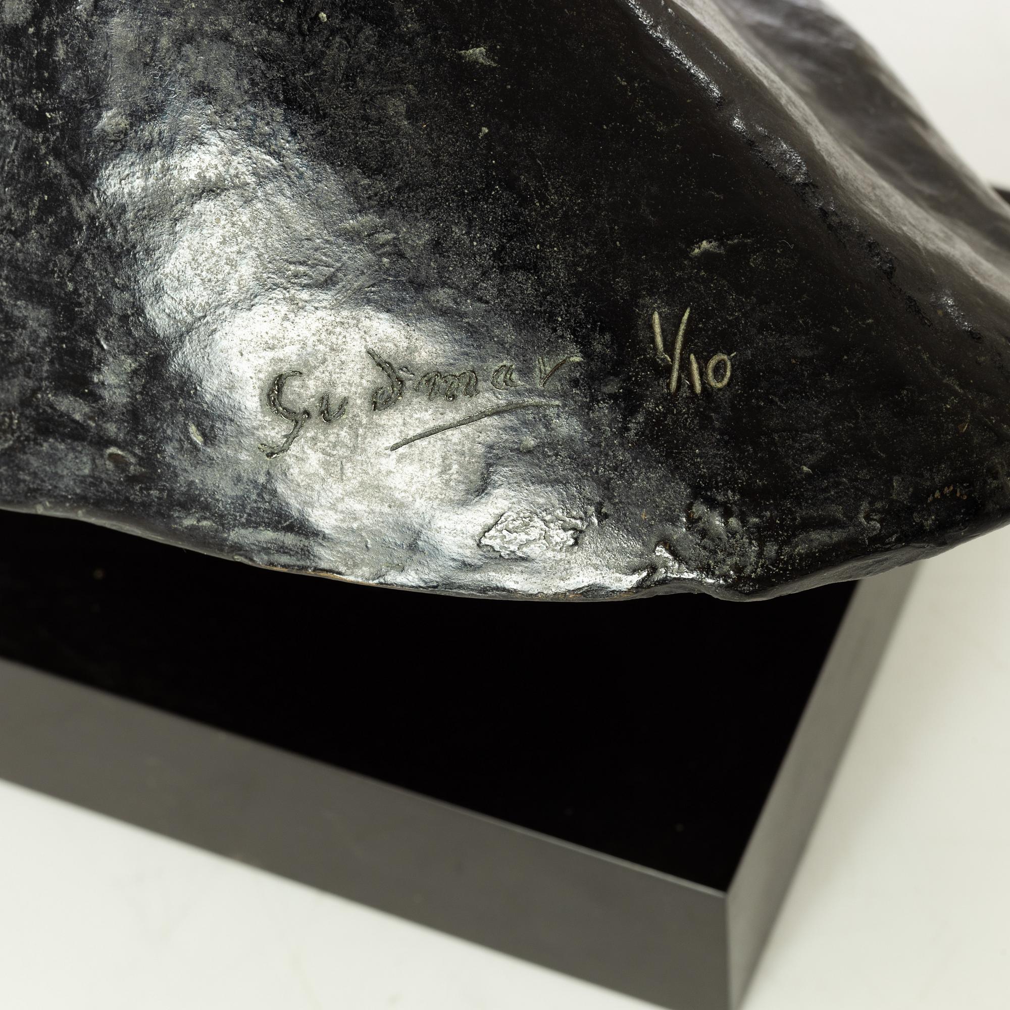 Gudmar Olovson, sculpture. Signed. Numbered. Foundry mark. Bronze, total height 50 cm, length 28 cm.