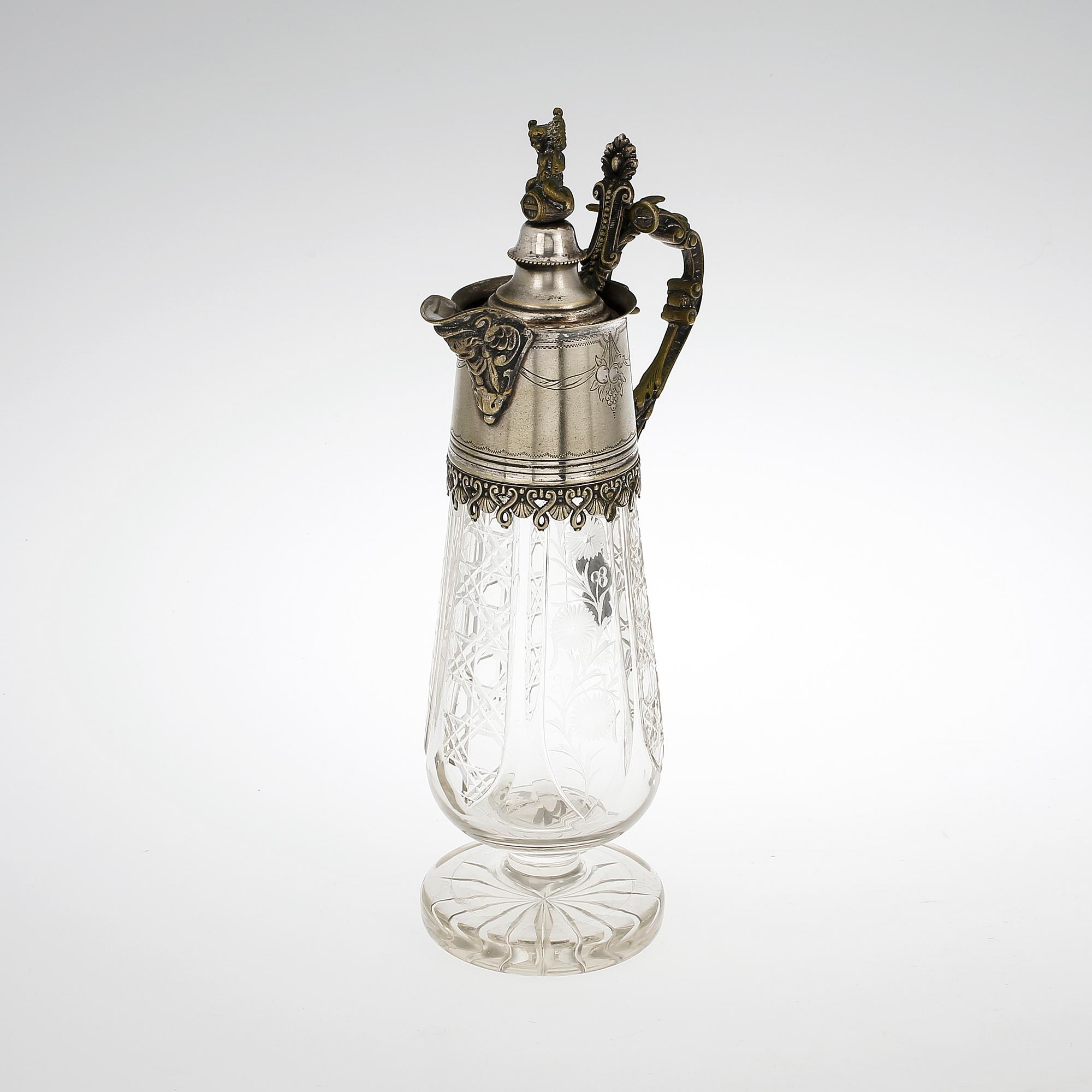 VINKANNA, glas och nysilver, 1800-talets slut.