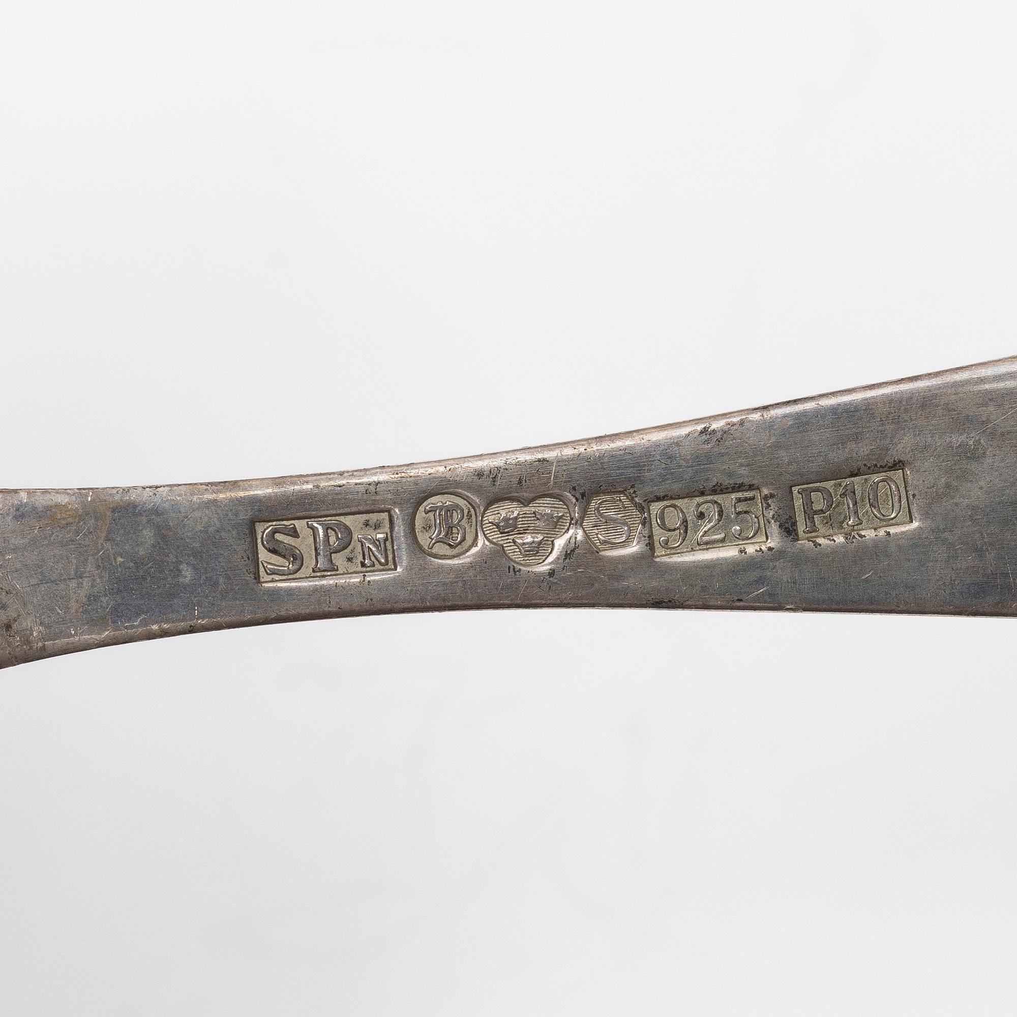 Guldsmed S Petersson i Söderhamn Ab, skedar, 4 st, sterlingsilver, Bollnäs, bl a 1989.
