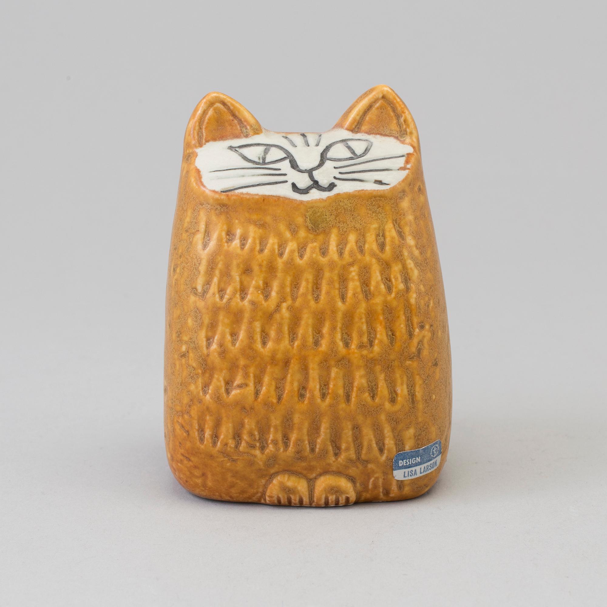 LISA LARSON, stengods, "Liten katt", Gustavsberg, specialupplaga 1965.