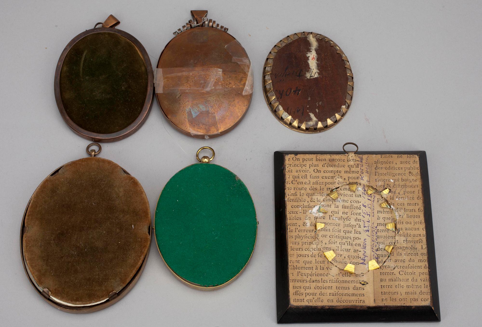 MINIATYRER, 6 st, bl.a. Napoleon. 1900-talets början.