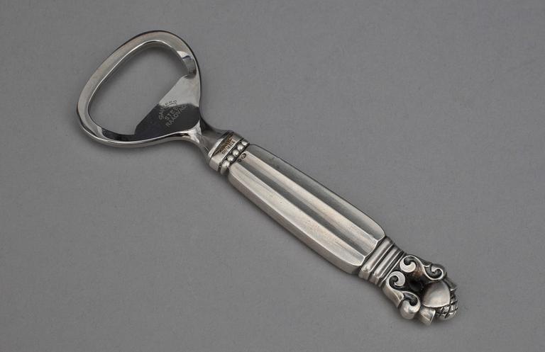 KAPSYLÖPPNARE. Sterlingsilver, "Konge", Georg Jensen, Danmark, 1900-tal. Totalvikt 45 g.