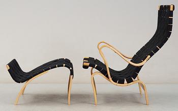 FÅTÖLJ med FOTPALL, "Pernilla" Bruno Mathsson, Dux, 1900-talets slut.