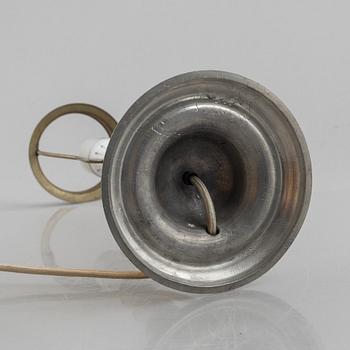 Table lamp, tin, first half of the 20th century.