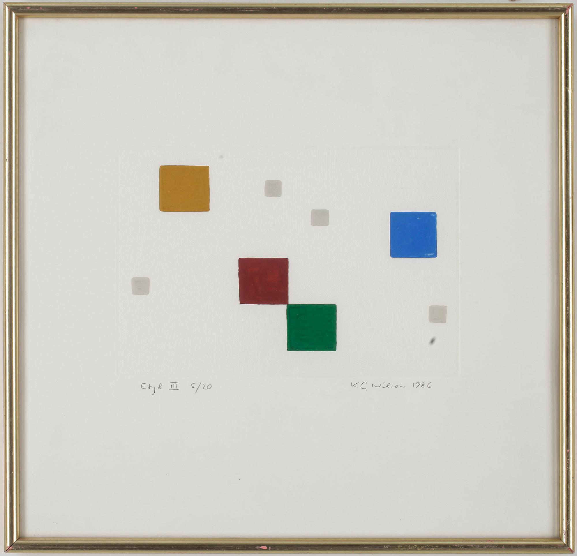 KG NILSSON, färgetsning, signerad och numrerad 5/20, daterad 1986.