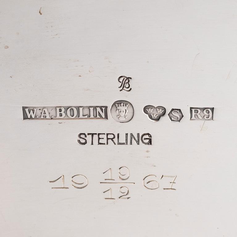 Barbro Littmarck, a sterling silver thermos, mark of W.A Bolin, Stockholm 1967.