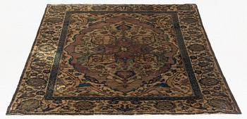A rug, antique, silk Kashan so called Motashem / Feraghan ca 187 x 129,5 cm.