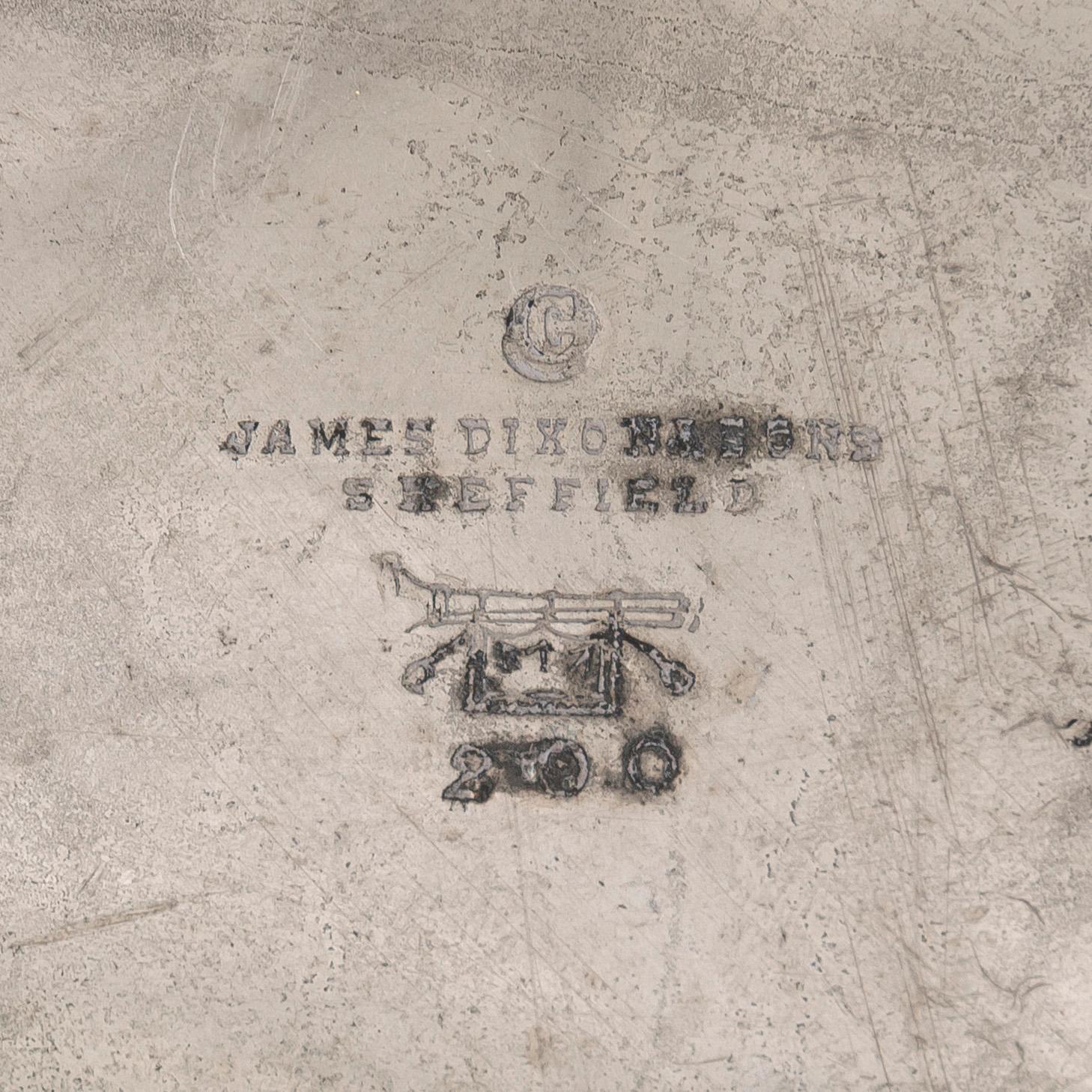 A plate food dome cover, James Dixon & Sons, Sheffield, England around the turn of the 20th century.
