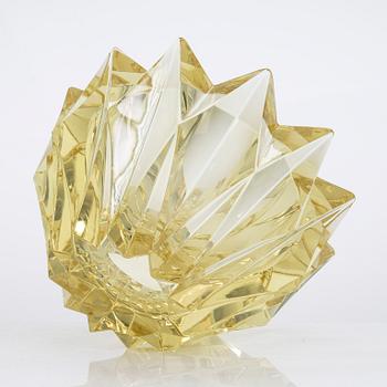 Aimo Okkolin, a 'Water lily' crystal bowl, signed Aimo Okkolin Riihimäen Lasi Oy.