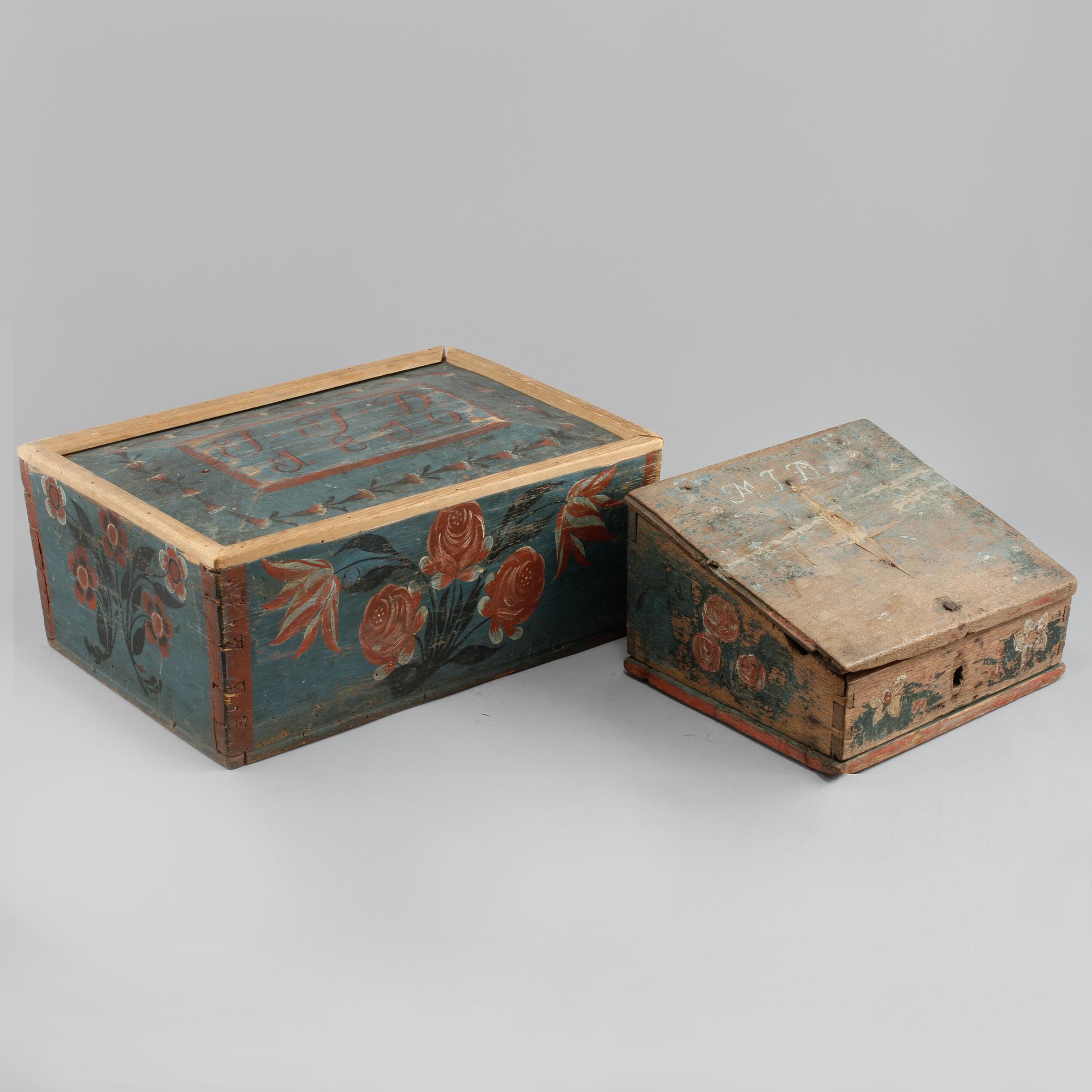 SKRIN, 2 st, allmoge, 1700/1800-tal.