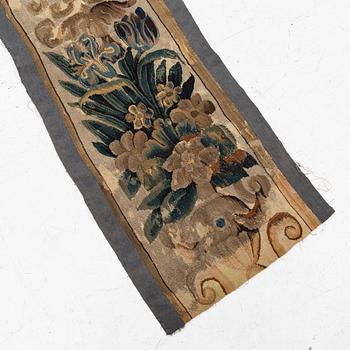 A 17th century, tapestry fragment, c. 295 x 195 Flanders,.