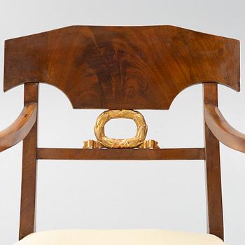 Sofa, 2 armchairs, 2 chairs, drop-leaf table Karl Johan, different models, 19th century.