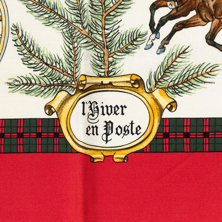 Hermès, scarf "L'Hiver en Poste".