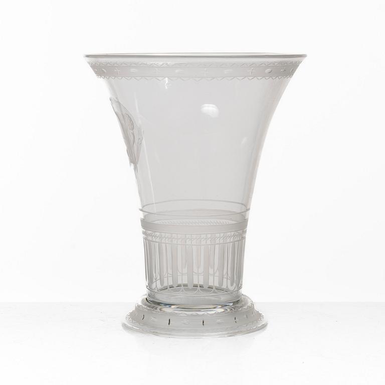 Simon Gate, vas, graverat glas, Orrefors, modell G 171, 1920-tal.