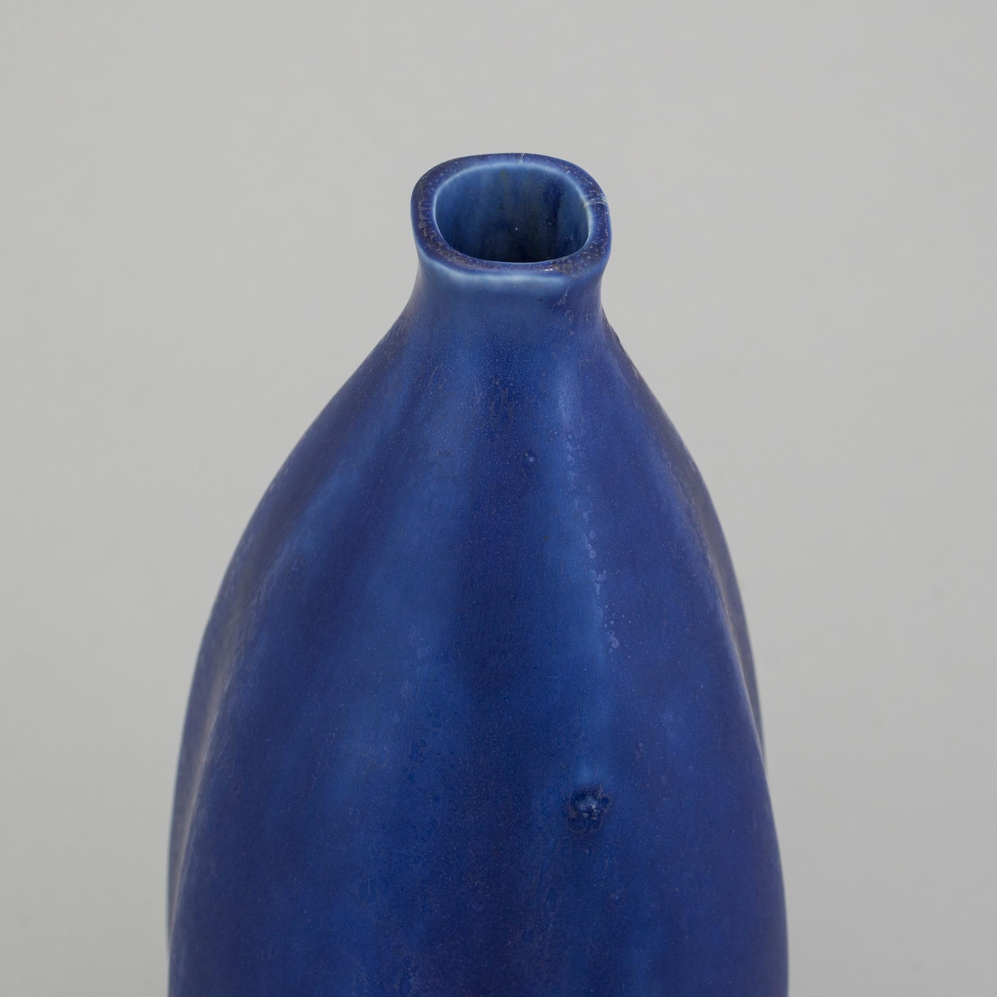 A blue vase by Carl Harry Stålhane for Rörstrand.