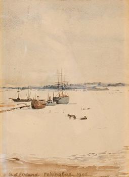 111. Hugo Simberg, HARBOUR IN WINTER.