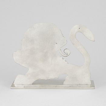 ANNA PETRUS, a pewter bookend for Svenskt Tenn, Stockholm, 2015.