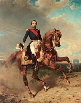 363. Carl Fredrik Kiörboe, Kejsar Napoleon III av Frankrike till häst.
