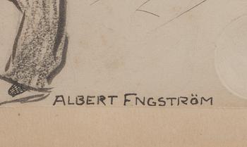 ALBERT ENGSTRÖM, Tuschteckning, signerad.